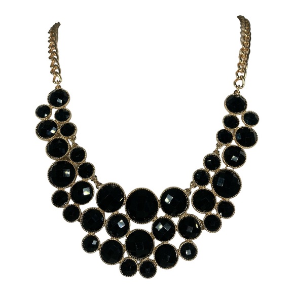 Fashion Gold Black Statement Necklace Set - Picture 15 of 15